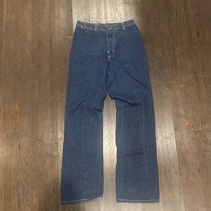 80s Vintage Dark Blue Denim Jeans